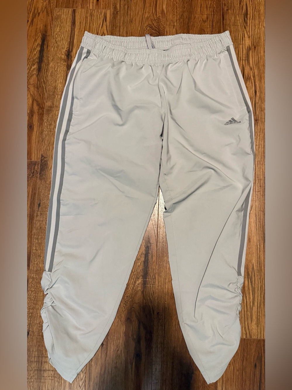 Adidas woman’s ' Light Gray Athletic Track Pants